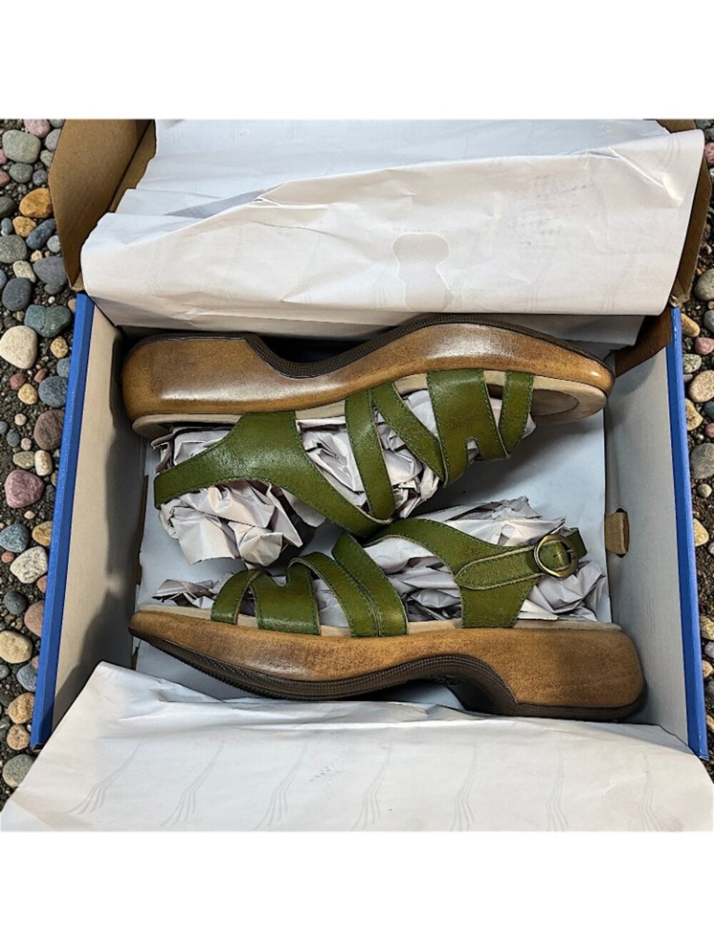 Dansko Lolita Strappy Platform Sandals Cactus Green Leather Size EU 40 41 US 10 - Picture 8 of 13